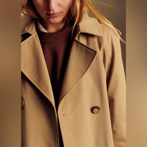 EUC Sezane Trench Coat - size 36/size 4 - tan/camel - Picture 4 of 14